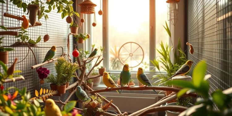 Wellensittiche Käfigeinrichtung artgerechte Haltung