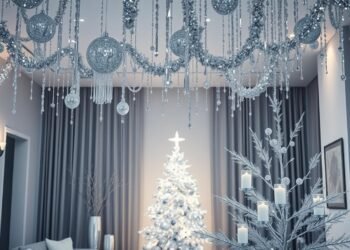 moderne Weihnachtsdekoration silber