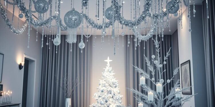 moderne Weihnachtsdekoration silber